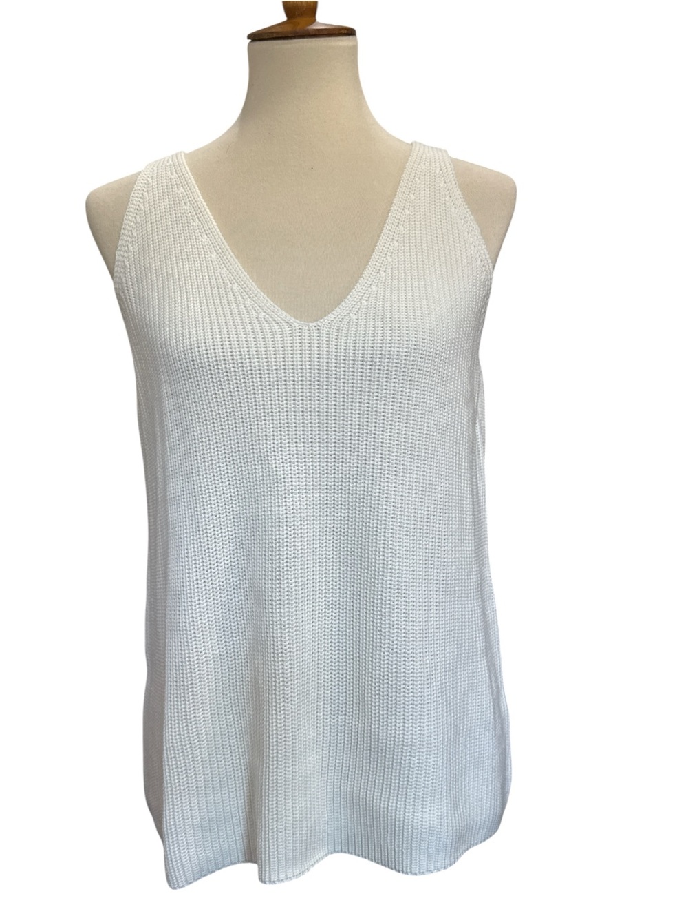 Gilli Cream V-Neck Knit Tank Top #420